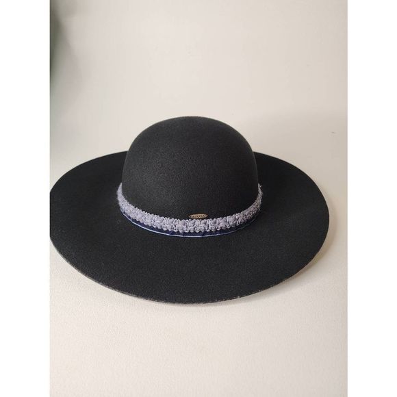 Adora black wool floppy hat - Picture 1 of 5